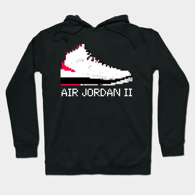 AIR JORDAN II RETRO PIXELATED ART SHOE COLLECTION Hoodie by Buff Geeks Art